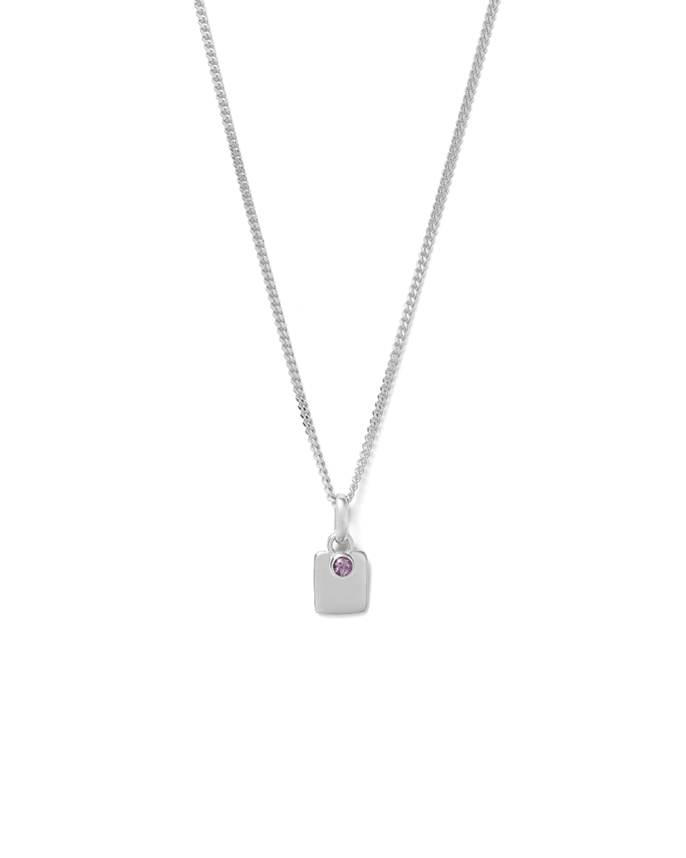 ENGRAVABLE BIRTHSTONE NECKLACE (STERLING SILVER) - Image 10