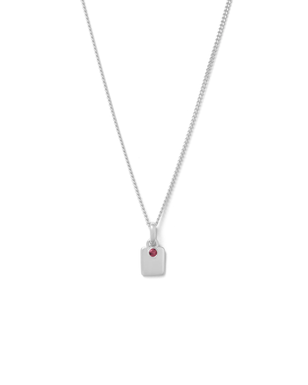 ENGRAVABLE BIRTHSTONE NECKLACE (STERLING SILVER) - Image 16