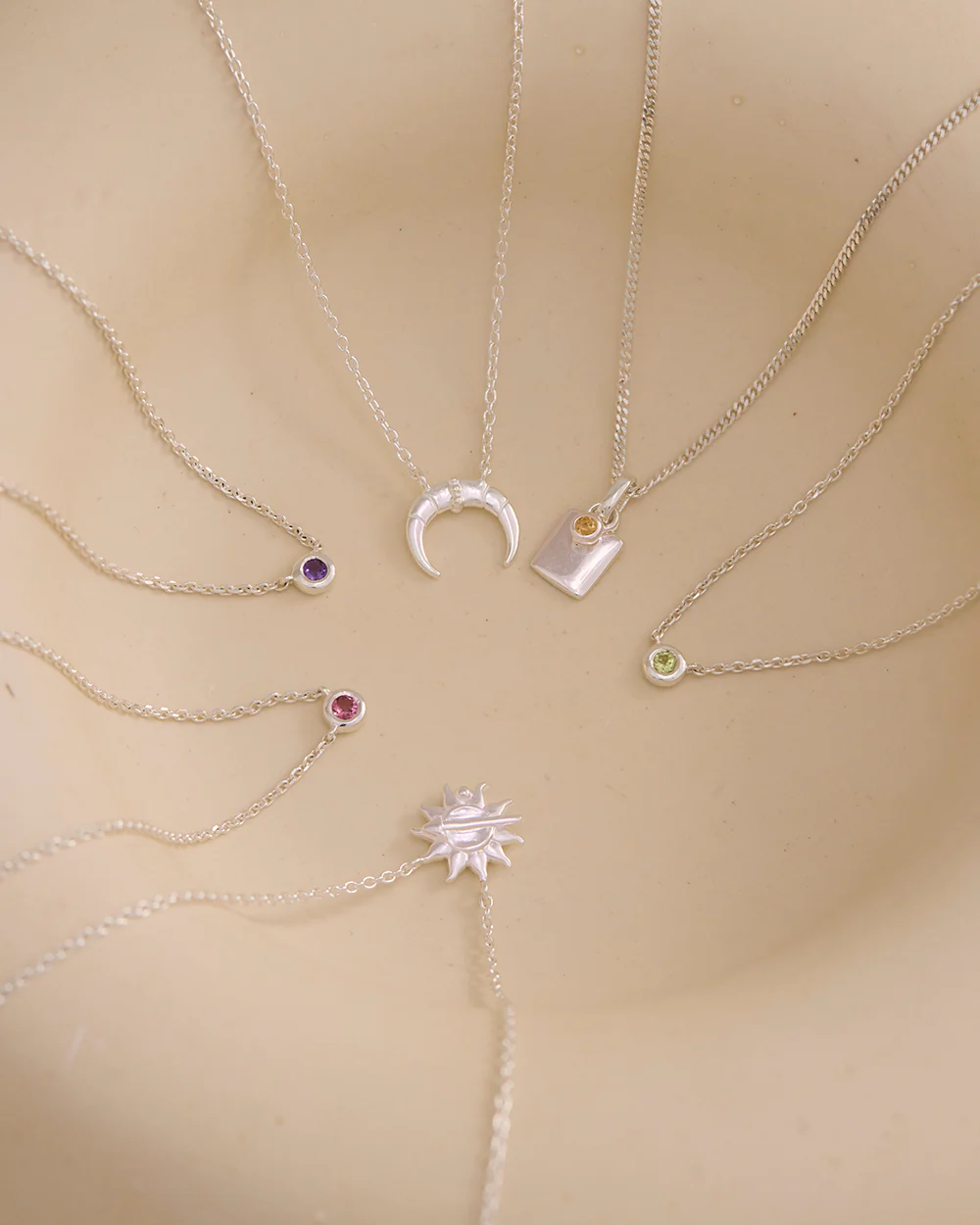 ENGRAVABLE BIRTHSTONE NECKLACE (STERLING SILVER) - Image 4