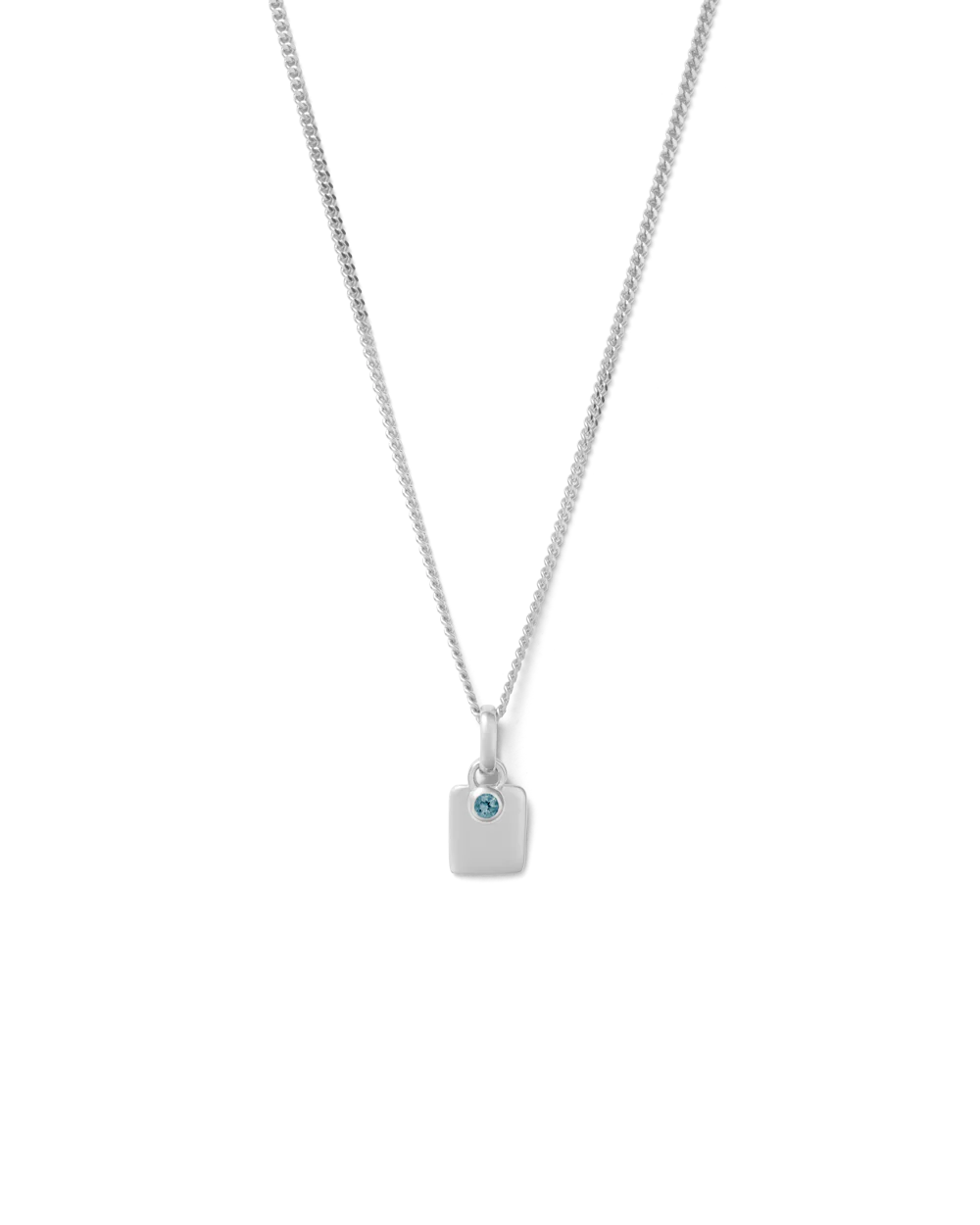 ENGRAVABLE BIRTHSTONE NECKLACE (STERLING SILVER) - Image 8