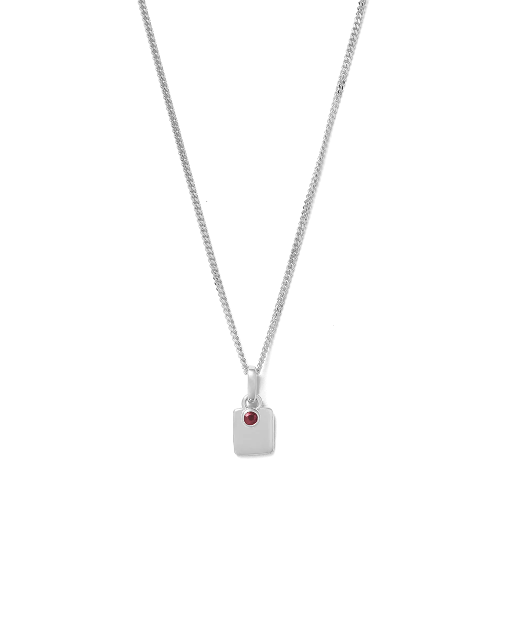 ENGRAVABLE BIRTHSTONE NECKLACE (STERLING SILVER) - Image 9