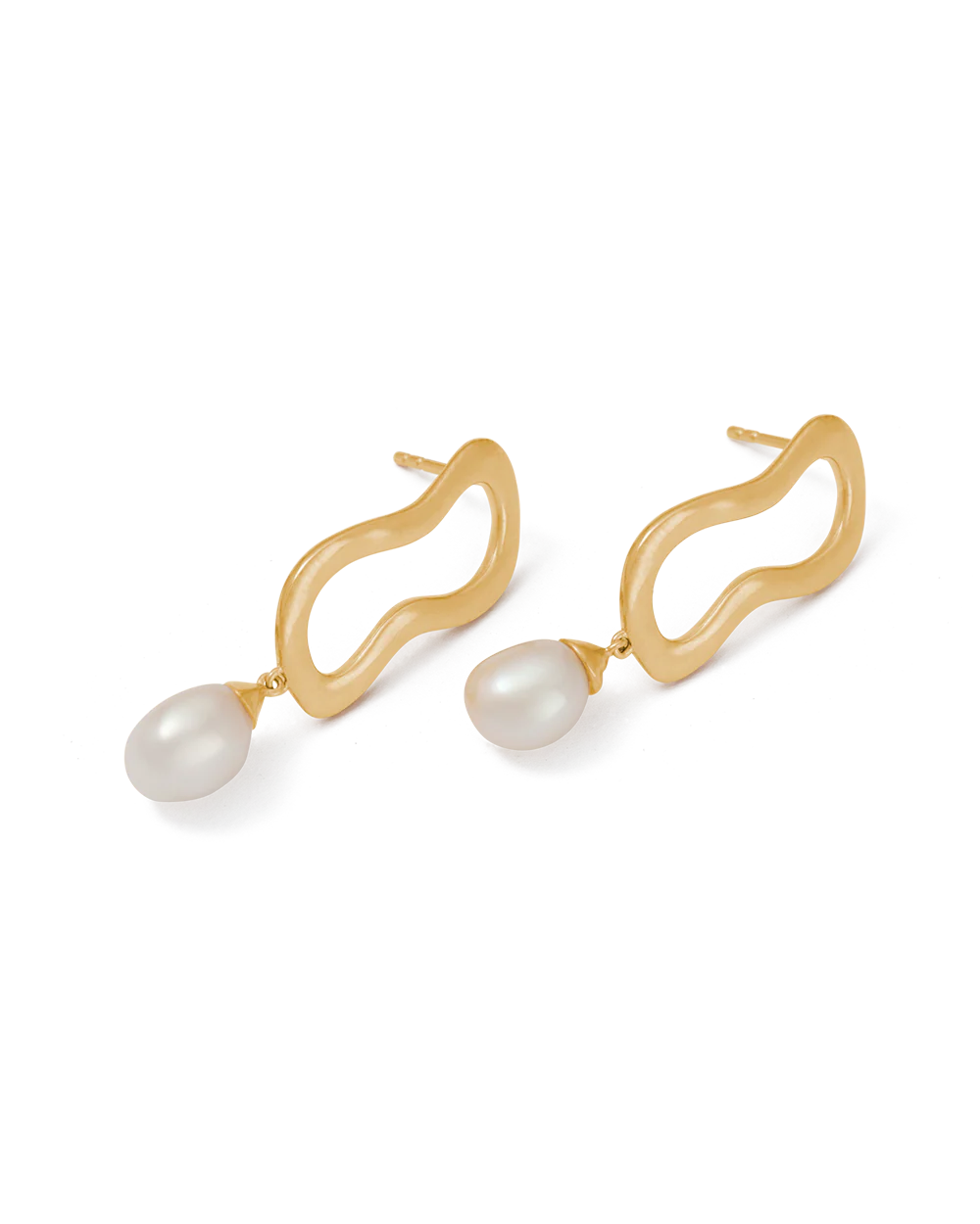 ONDA PEARL EARRINGS (18K GOLD PLATED) - Image 5