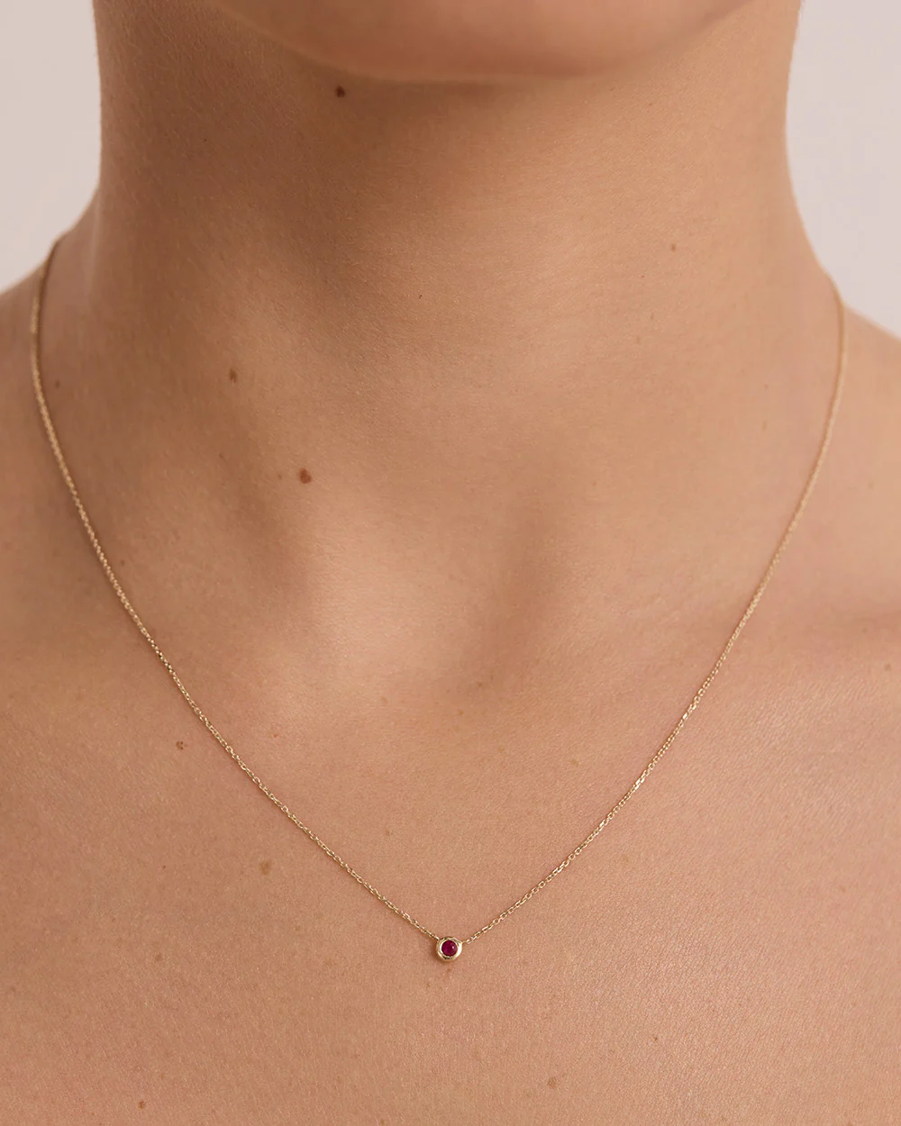 PETITE BIRTHSTONE NECKLACE (9K GOLD) - Image 6