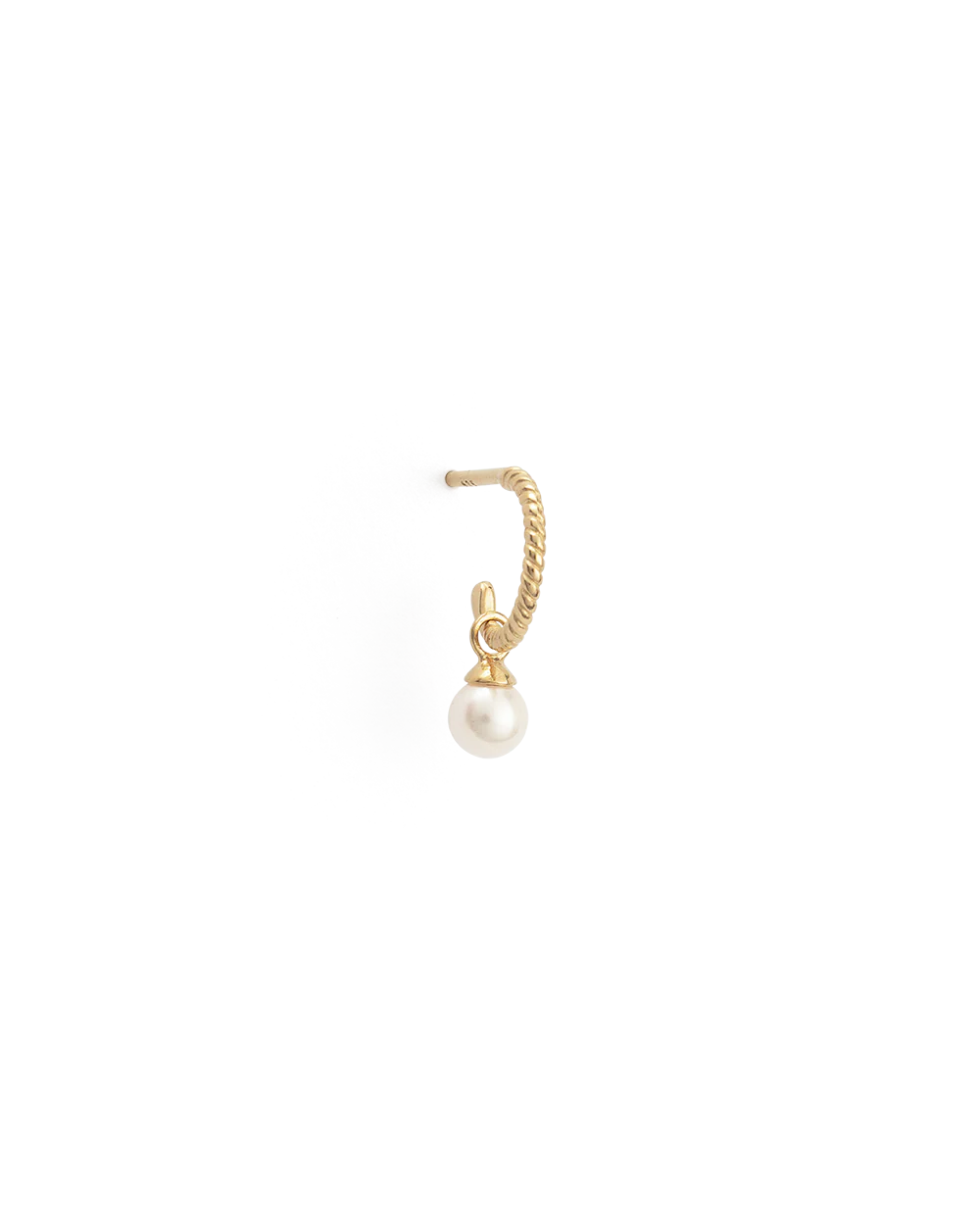 TINY PEARL HOOPS (18K GOLD PLATED) - Image 9