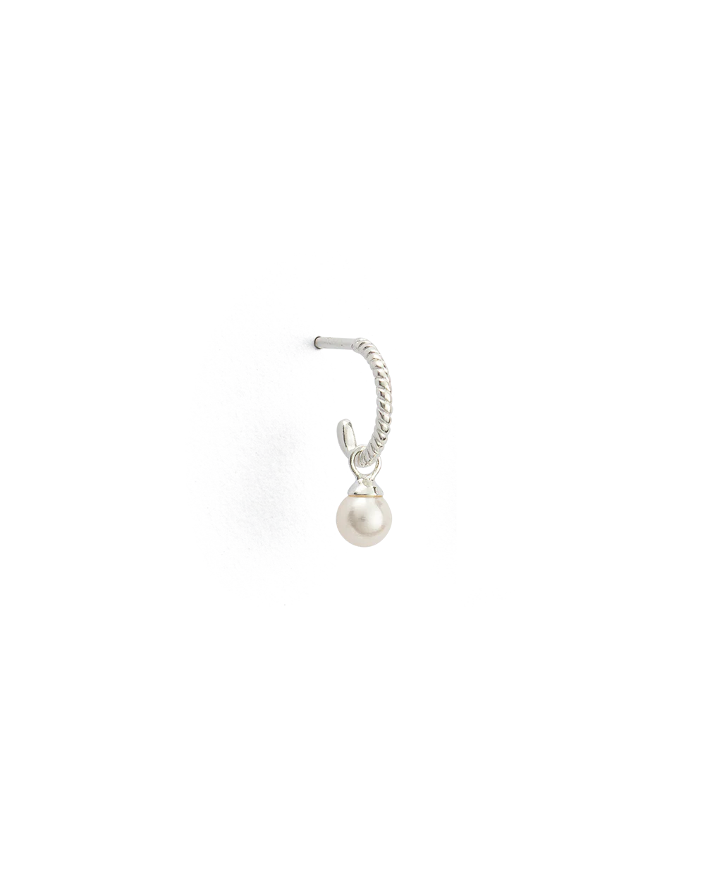 TINY PEARL HOOPS (STERLING SILVER) - Image 10