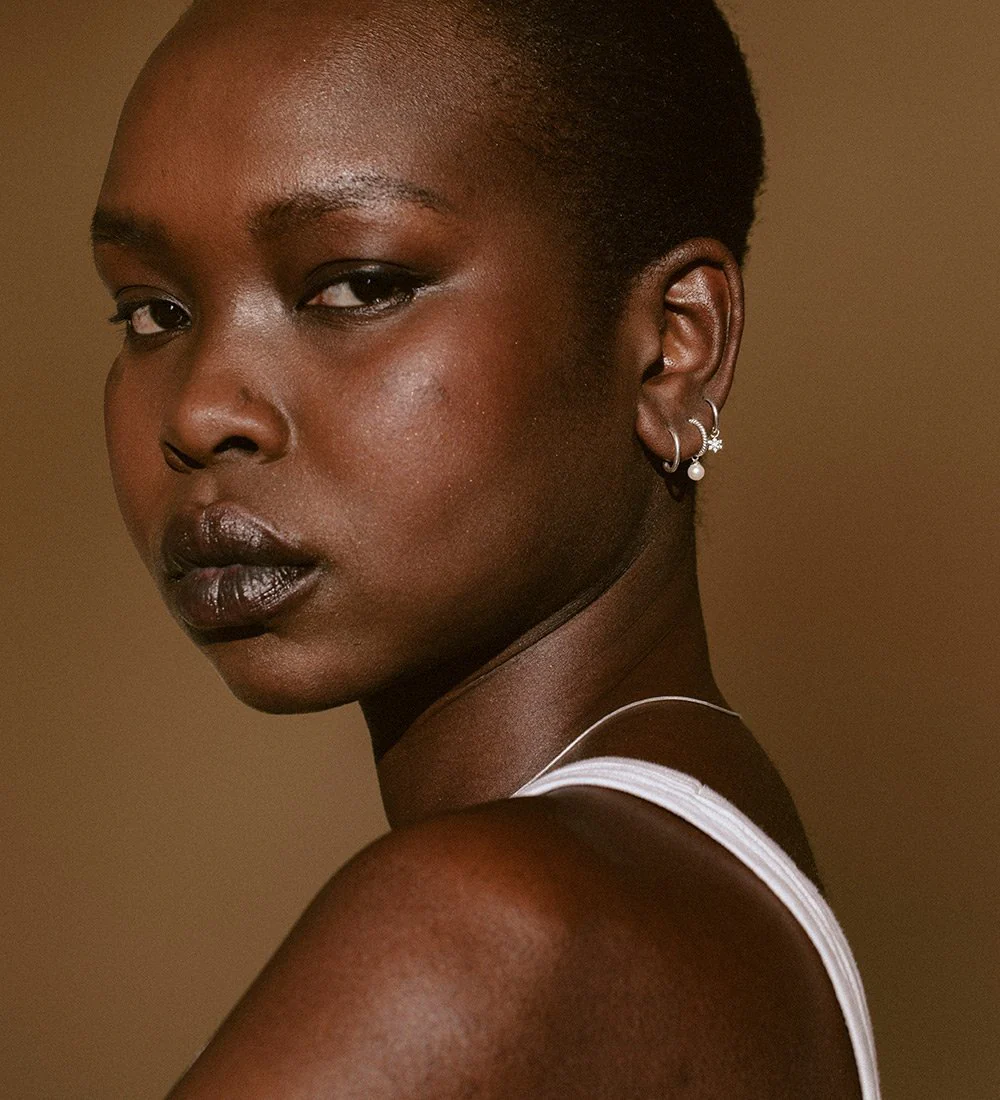 TINY PEARL HOOPS (STERLING SILVER) - Image 5